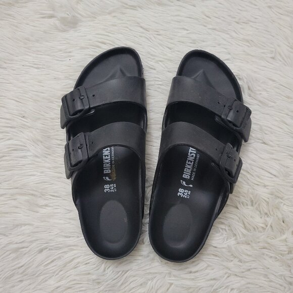 Birkenstock Womens 38 US Sz 8 Arizona Eva Black Slides Slip-On Sandals - Picture 2 of 5